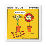 Funny Cute Hayfever Flower Cartoon Refrigerator Magnet