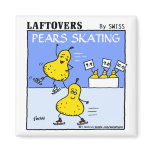 Funny Cute  Pears Skating Cartoon Kitchen Magnets