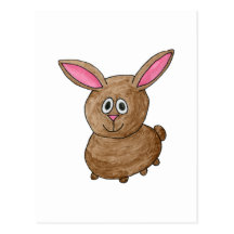 Funny Cute Rabbit. Post Card