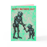 Funny cute robots Happy Mother's Day card