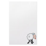 funny cute sheep sticking tongue out from behind custom stationery