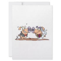funny cute silly wedding pigs bride groom custom invite
