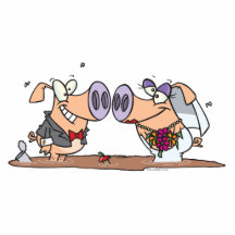 funny cute silly wedding pigs bride groom photo cut out