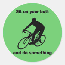 Funny cycling round stickers