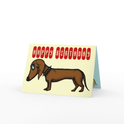 Funny dachshund birthday card by vitaliy