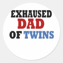 Funny Dad of Twins Stickers