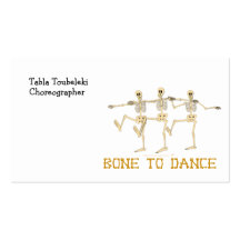 Funny Dancing Skeletons Bone To Dance Cartoon Business Card