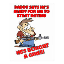 Funny design for father with daughters. post cards