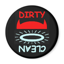 Funny Devil Angel Dirty Clean Round Dishwasher Magnets