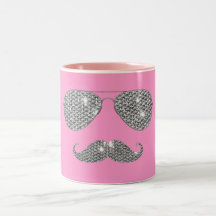 Funny Diamond Moustache With Glasses Mug