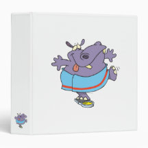 funny dieting hippo on a scale cartoon 3 ring binders