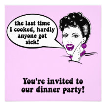 Funny dinner party custom announcement