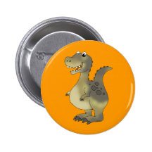 Funny dinosaur pinback button
