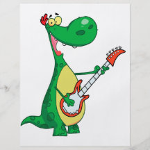 funny dinosaur playing guitar flyer