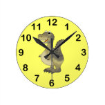 Funny dinosaur round wall clock