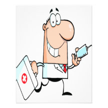 funny doctor doc on the run cartoon personalized announcement