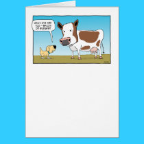 Funny Dog and Cow Birthday Card cards