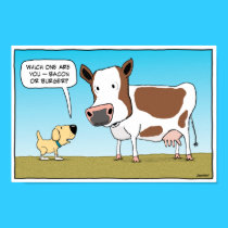 Funny Dog and Cow poster posters