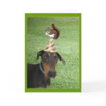 Funny dog and squirrel birthday card