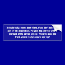 Funny Dog and Wife Bumper Sticker bumper stickers