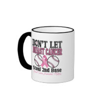 Funny Dont Let Breast Cancer Steal 2nd Base Coffee Mugs