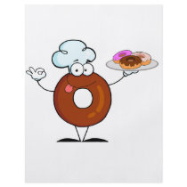 funny doughnut doughnut chef cartoon character full color flyer