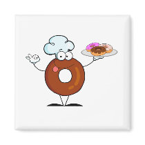 funny doughnut doughnut chef cartoon character magnets