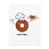funny doughnut doughnut chef cartoon character postcard