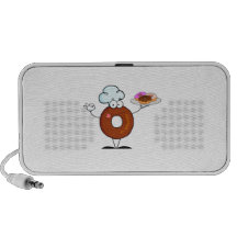 funny doughnut doughnut chef cartoon character laptop speaker