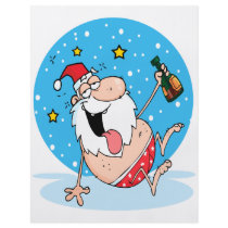 funny drunk santa on vacation custom flyer