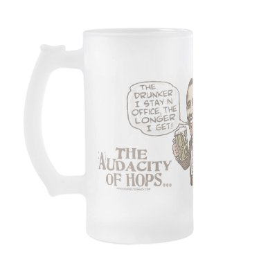 Funny Drunker President Obama Beer Gear Coffee Mug by YesPoliticsSuck