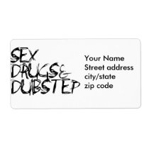 Funny dubstep humour personalised shipping labels