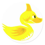 Funny duck round sticker