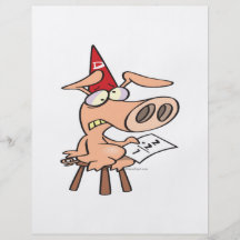 funny dunce dumb pig cartoon personalized flyer