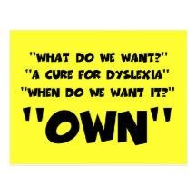 Funny dyslexic postcard