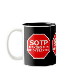 Funny dyslexic sign mugs