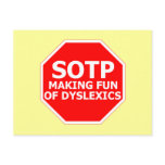 Funny dyslexic sign postcards