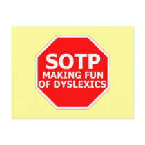 Funny dyslexic sign postcards