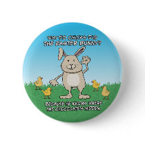 Funny Easter Bunny button