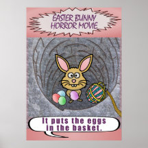 Funny Easter Bunny Horror Movie Print