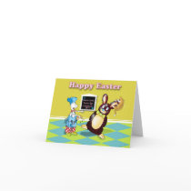 Funny Easter chef and Rabbit card