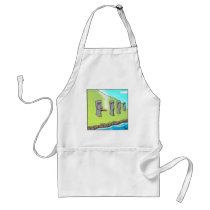 Funny Easter Island Cigar Cartoon Gifts Apron