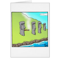 Funny Easter Island Cigar Cartoon Gifts