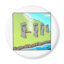 Funny Easter Island Cigar Cartoon Gifts