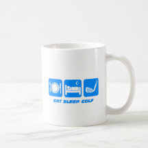 Funny eat sleep golf coffee mugs