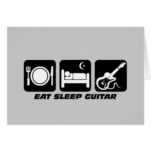 Funny eat sleep guitar greeting card