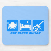 Funny eat sleep guitar mouse pads