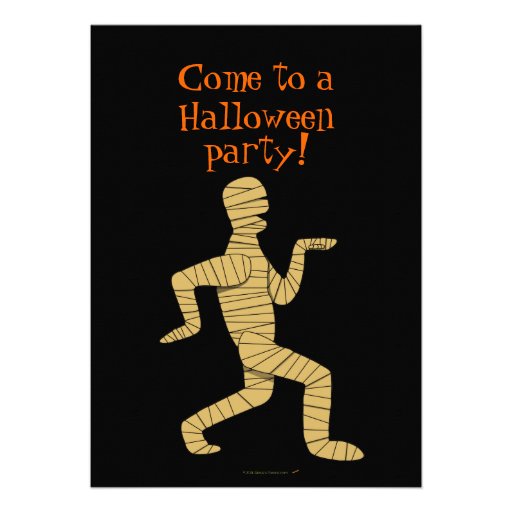 Funny Egyptian Mummy Halloween Party Invitations
