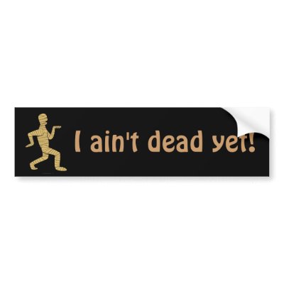 Funny  Bumper Stickers on Funny Egyptian Mummy I Aint Dead Yet Car Bumper Sticker