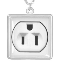 Funny Electrical Outlet Gift For Electricians Personalized Necklace